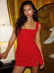 Bombshell - Mini-robe rouge avec fente
