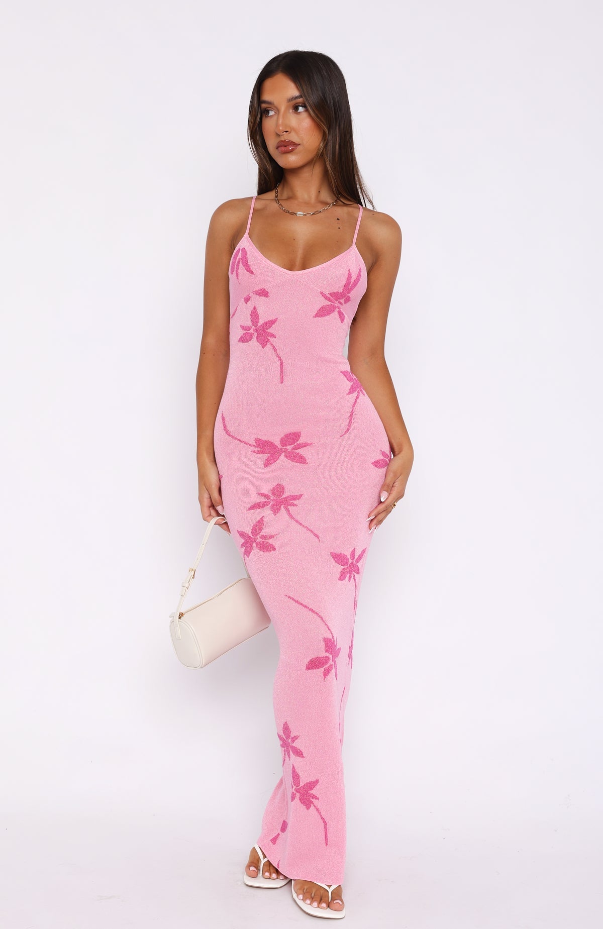 Trust Issues - Robe longue en maille rose