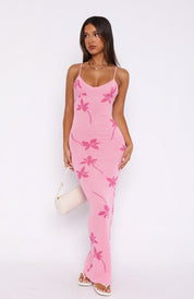Trust Issues - Robe longue en maille rose