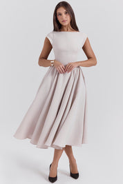 Stella - Robe midi structurée évasée