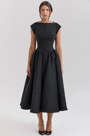 Stella - Robe midi structurée évasée