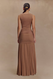 Dania - Robe longue moulante avec encolure drapée