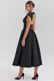Stella - Robe midi structurée évasée