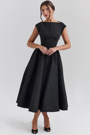 Stella - Robe midi structurée évasée