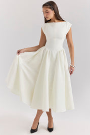 Stella - Robe midi structurée évasée
