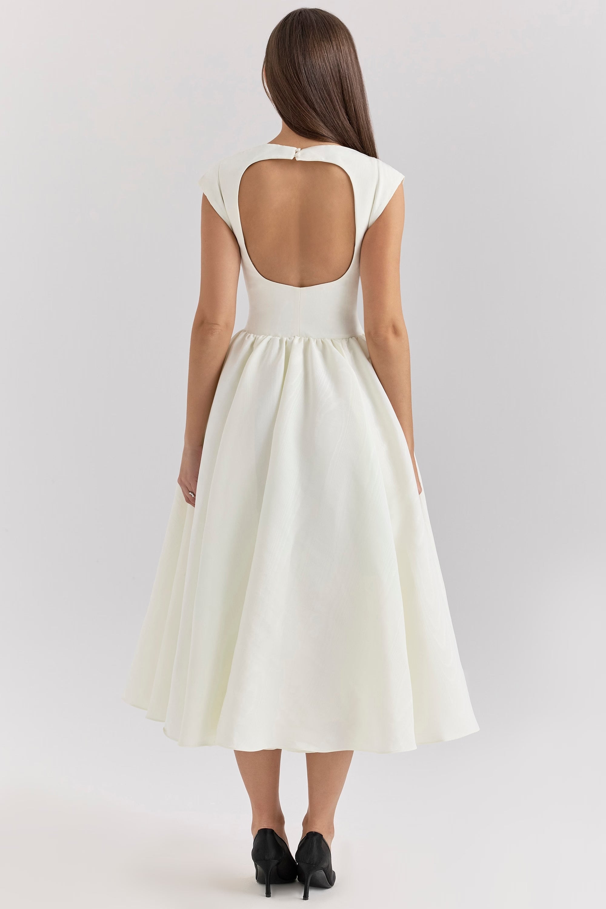 Stella - Robe midi structurée évasée