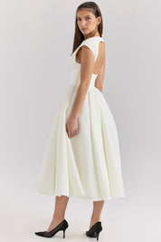 Stella - Robe midi structurée évasée