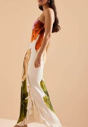 Aurora - Maxi symétrique floral satiné