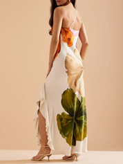 Aurora - Maxi symétrique floral satiné
