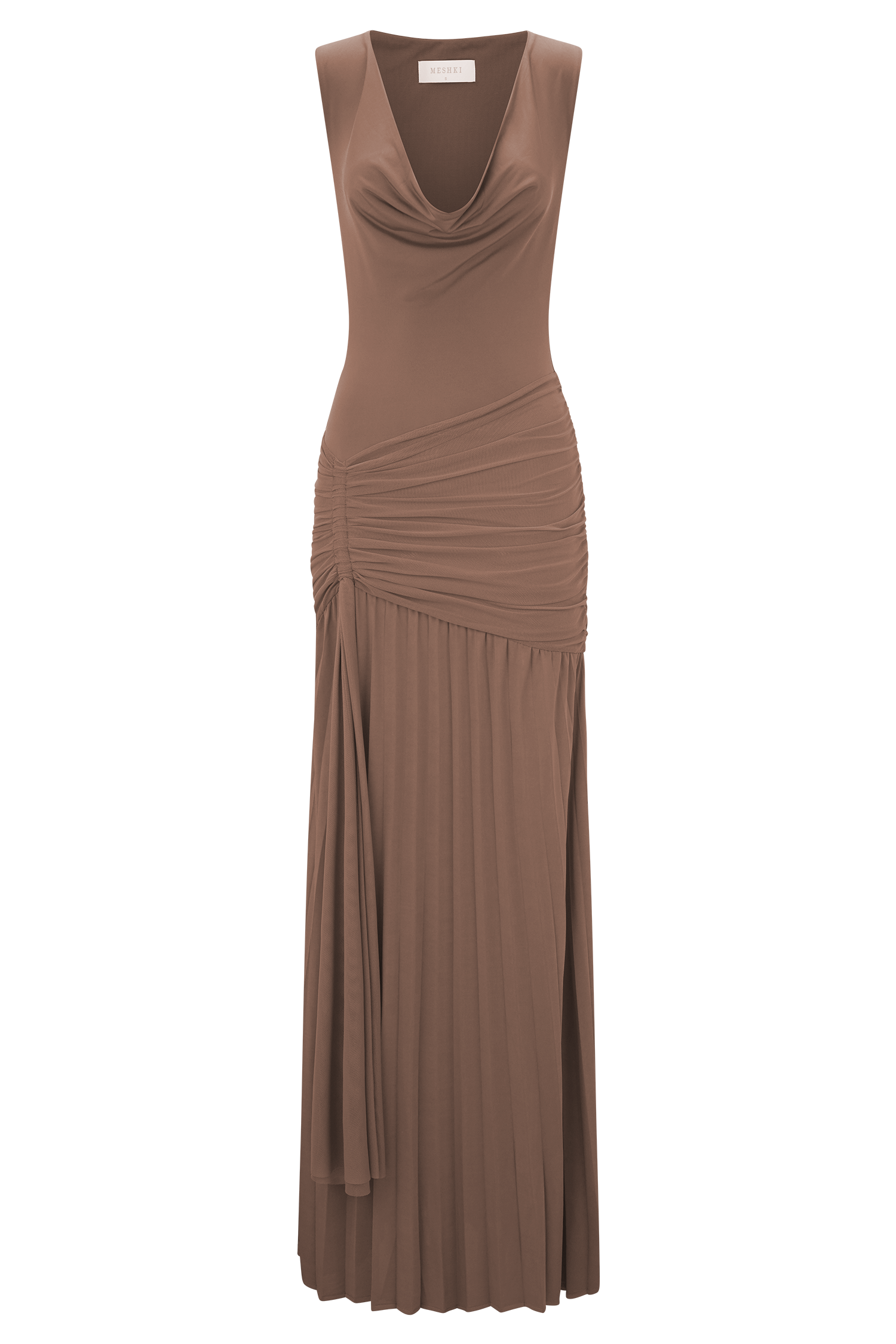 Dania - Robe longue moulante avec encolure drapée
