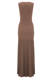 Dania - Robe longue moulante avec encolure drapée