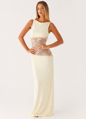 Milana - Robe longue avec dentelle