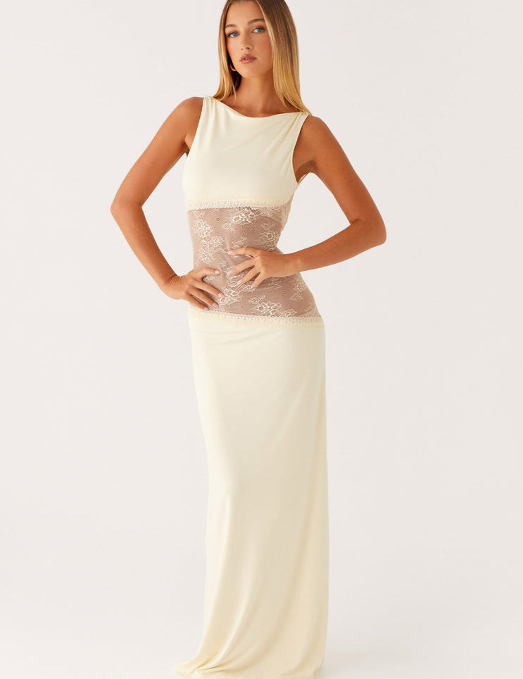 Milana - Robe longue avec dentelle