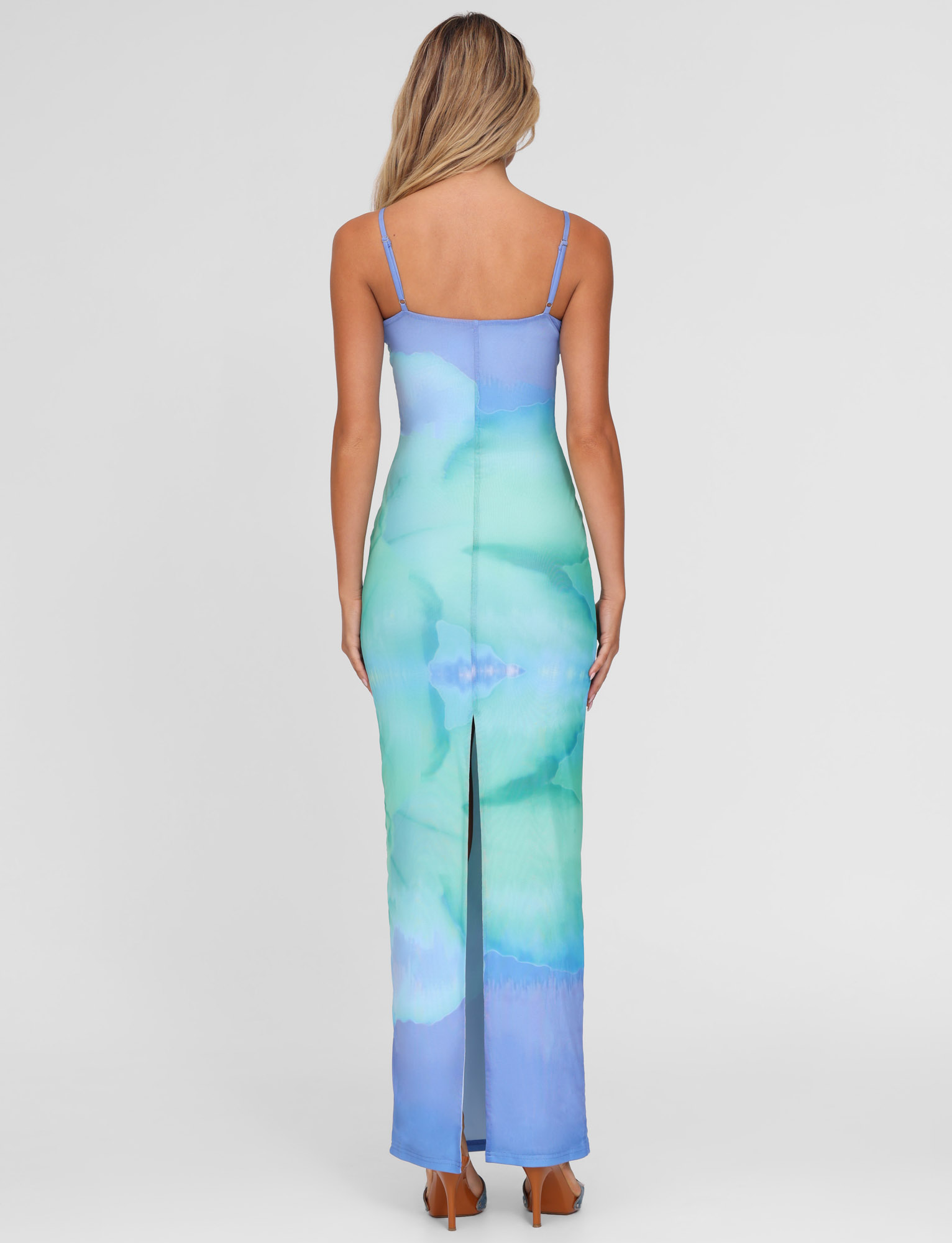 Ardon - Robe longue en maille blue
