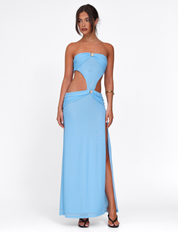Kynlee - Robe bleu ciel à découpes