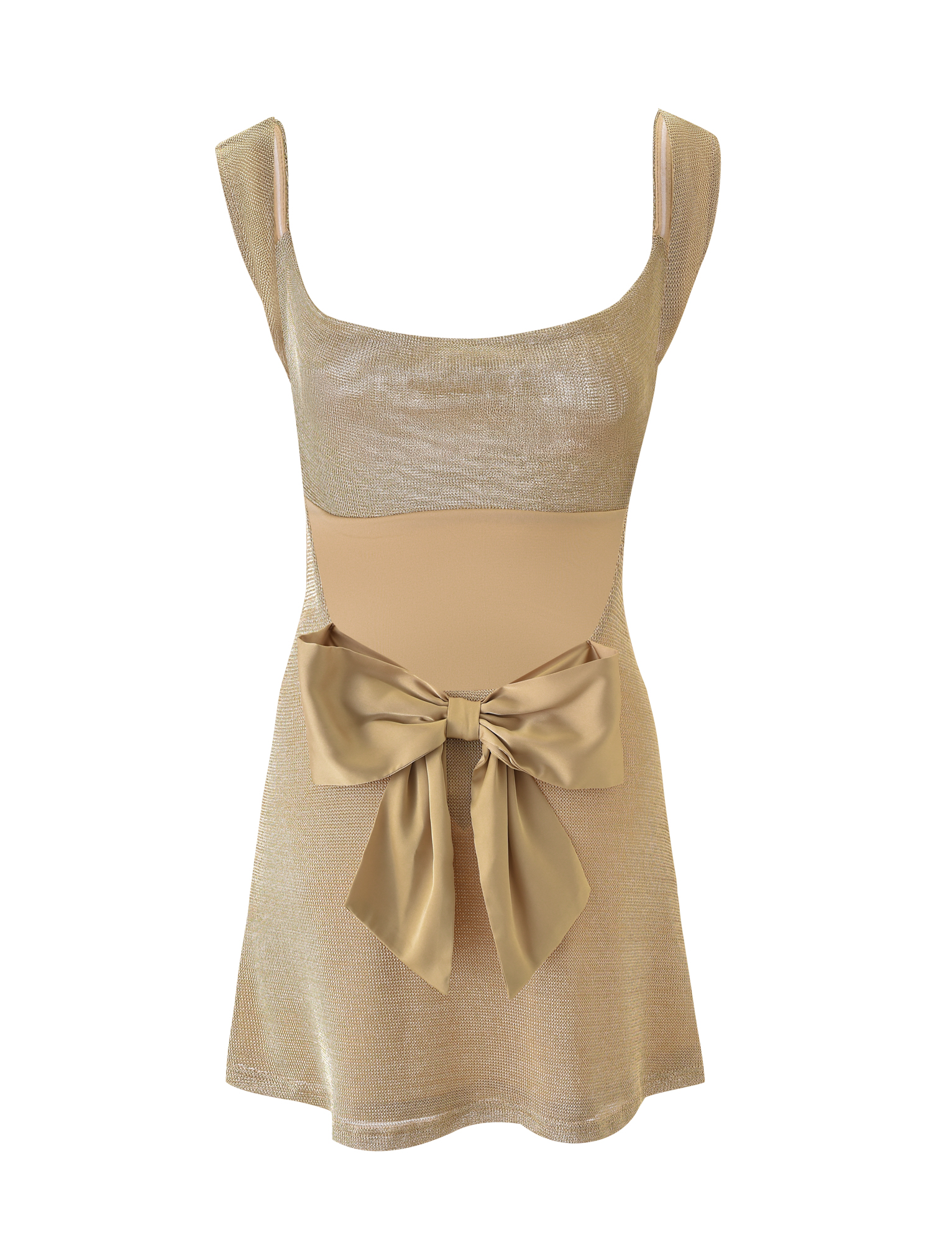 Zita - Mini-robe dorée avec nœud