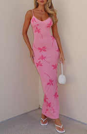 Trust Issues - Robe longue en maille rose