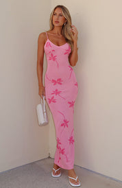 Trust Issues - Robe longue en maille rose