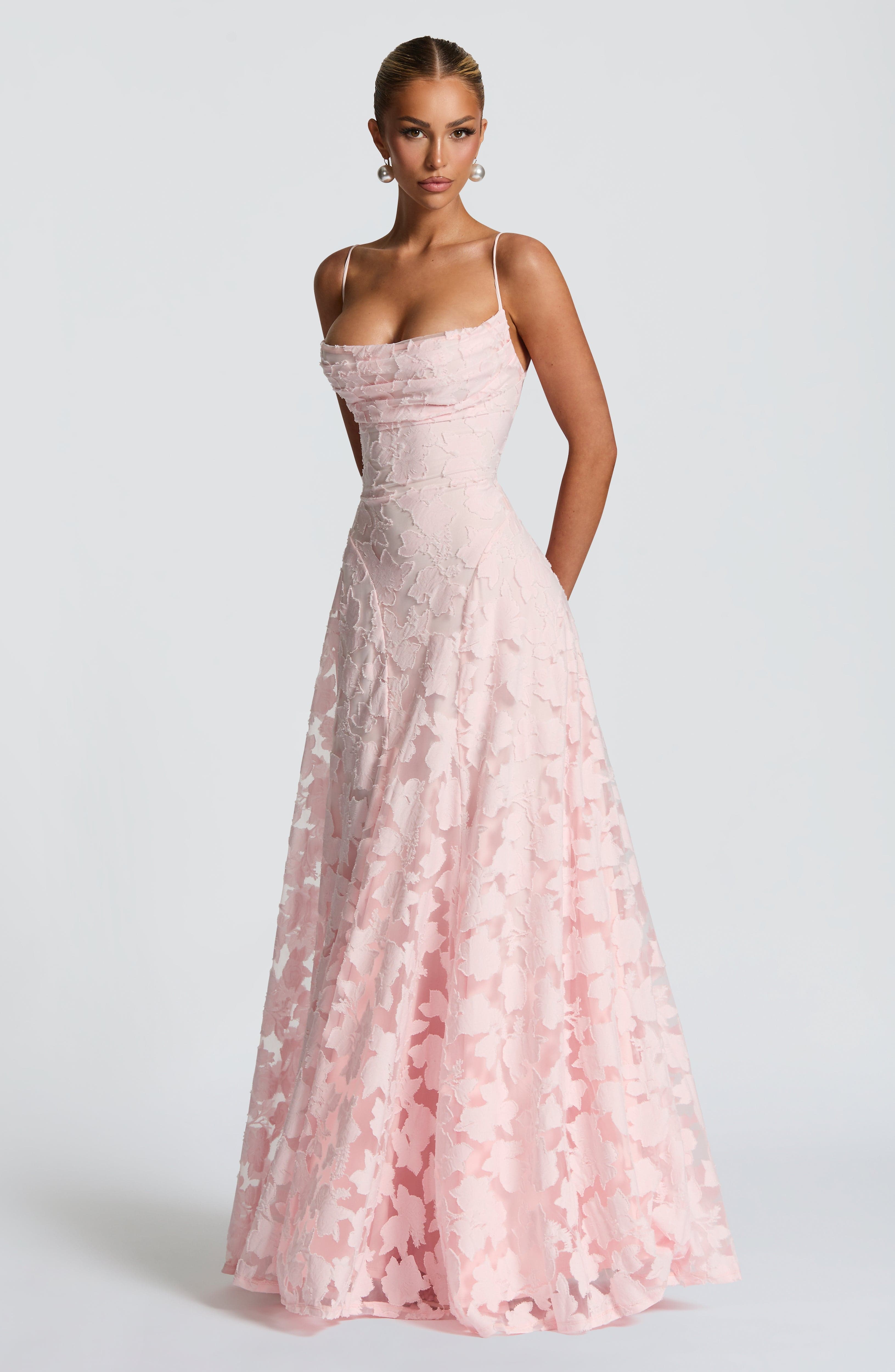 Diana - Robe longue avec corsage en dentelle