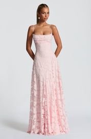 Diana - Robe longue avec corsage en dentelle