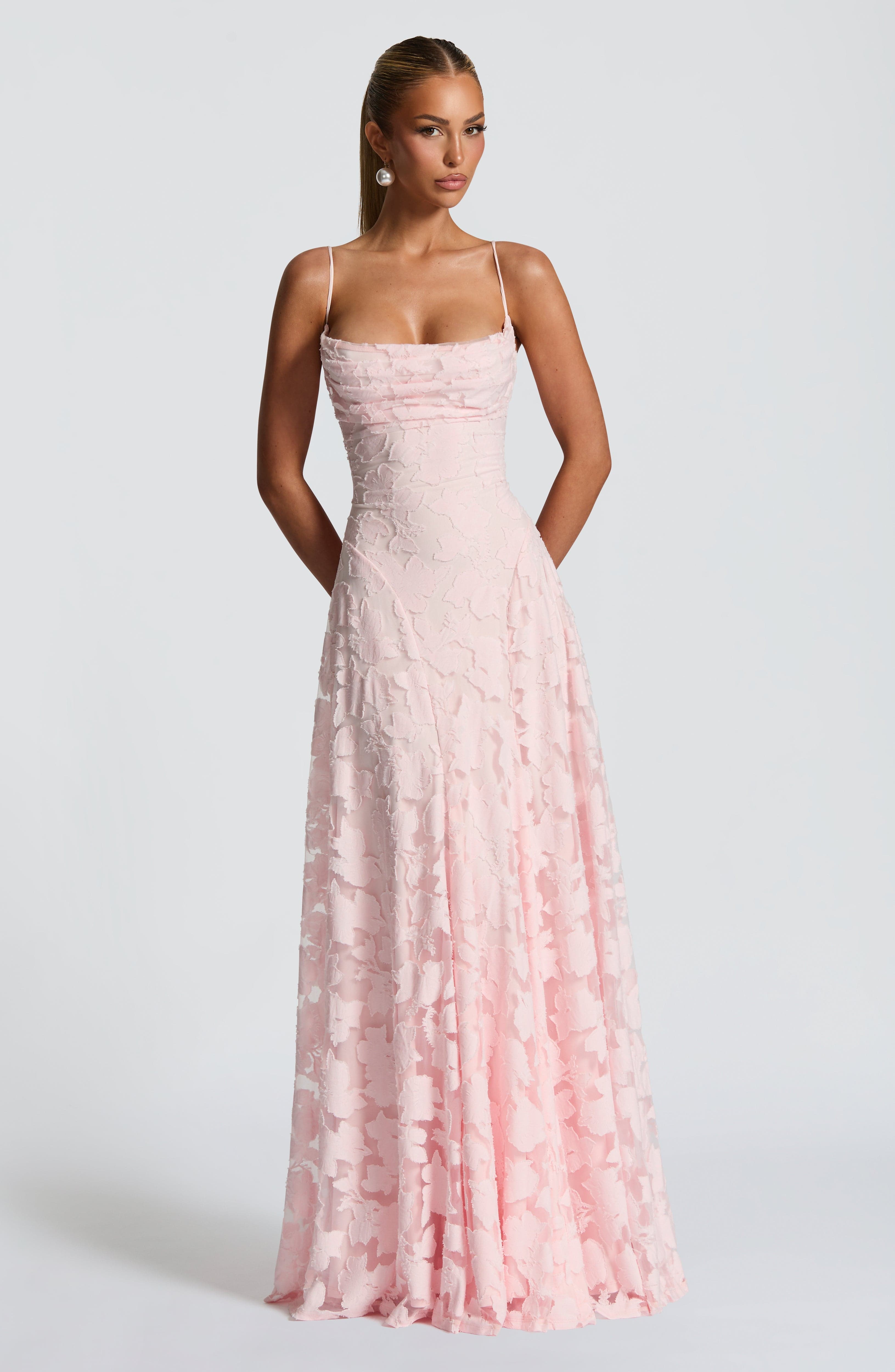Diana - Robe longue avec corsage en dentelle