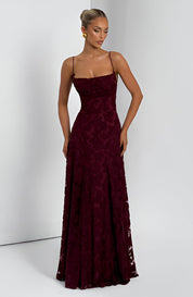 Diana - Robe longue avec corsage en dentelle