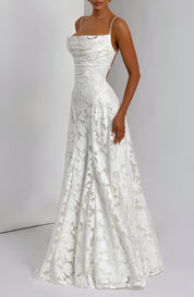Diana - Robe longue avec corsage en dentelle