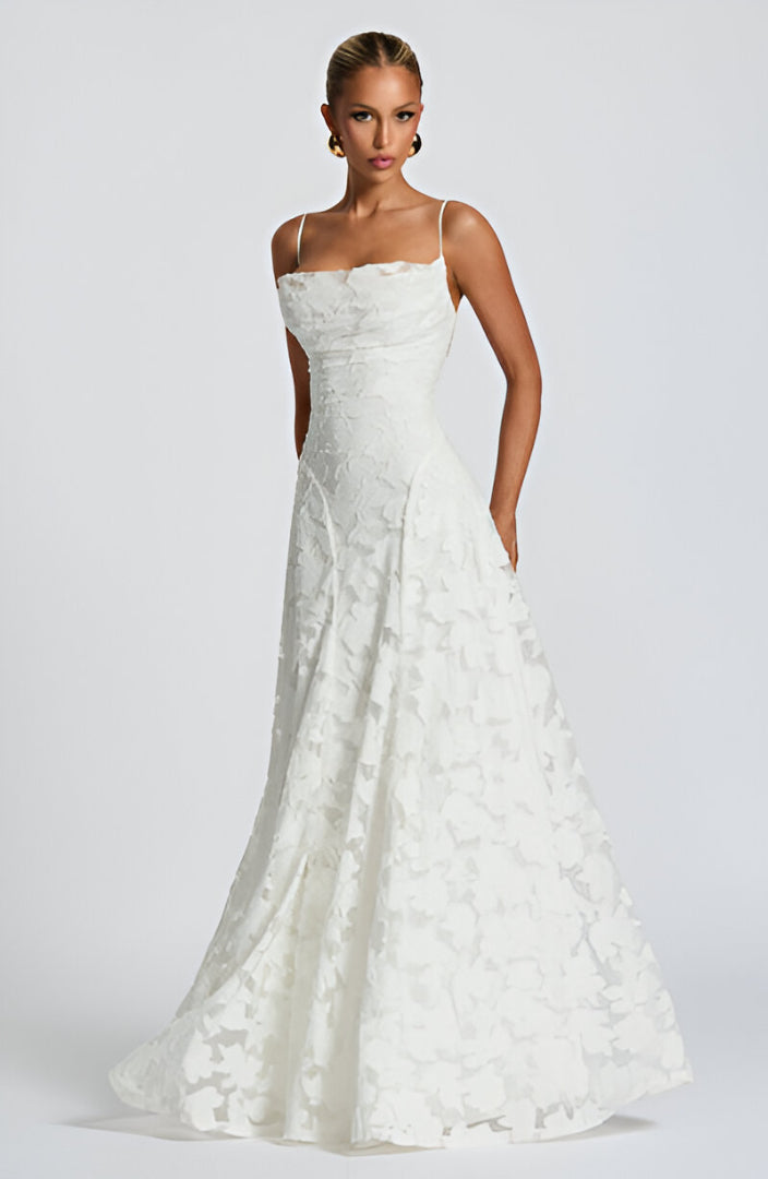 Diana - Robe longue avec corsage en dentelle
