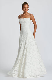 Diana - Robe longue avec corsage en dentelle