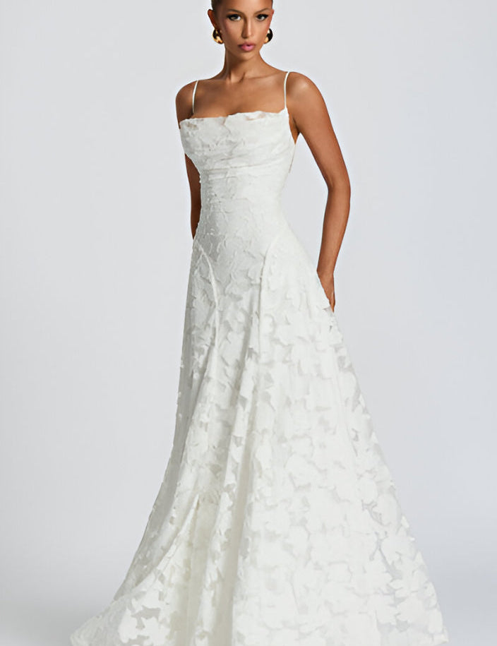 Diana - Robe longue avec corsage en dentelle