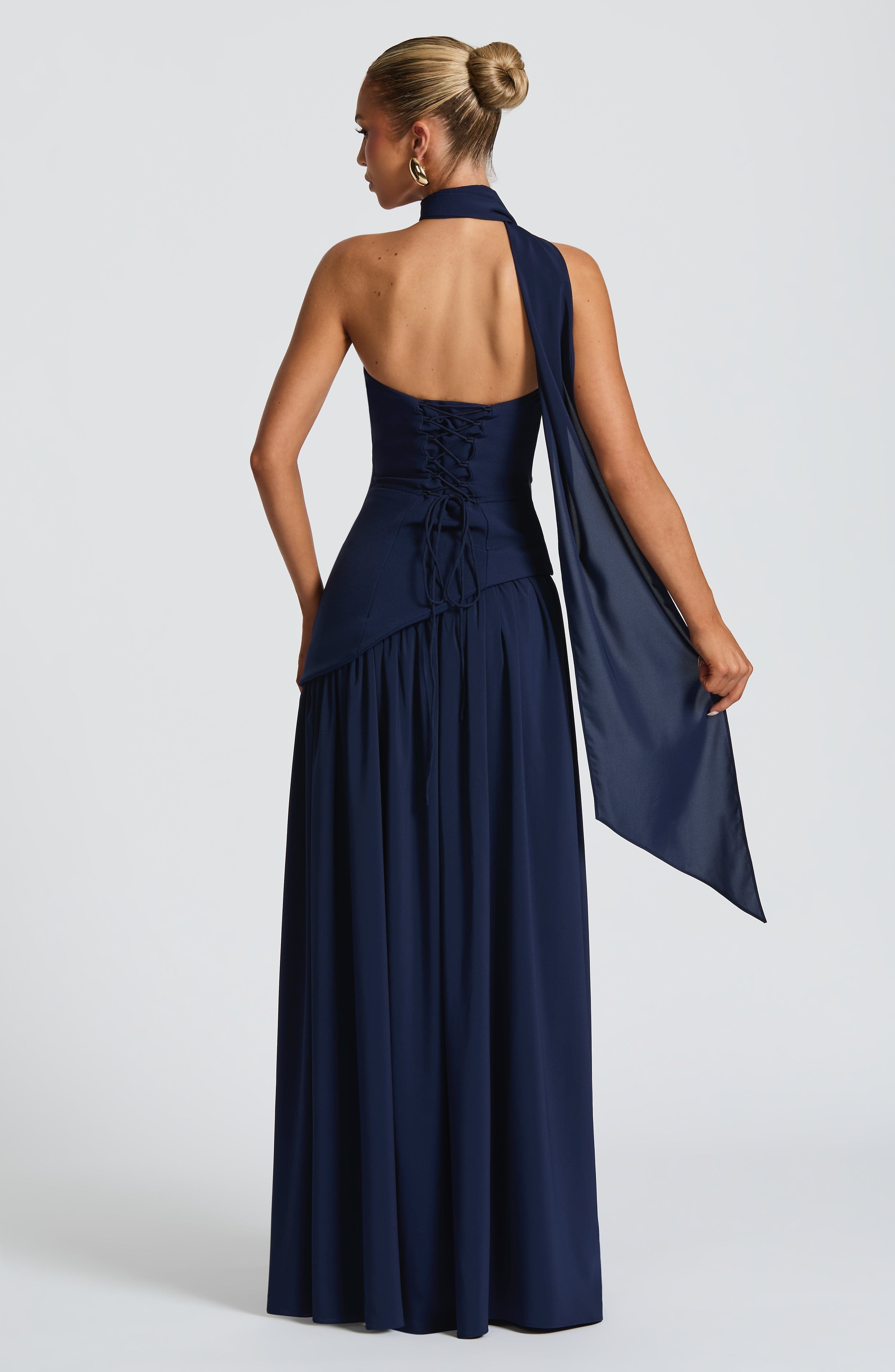 Maliyah - Robe longue bleu marine