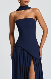 Maliyah - Robe longue bleu marine