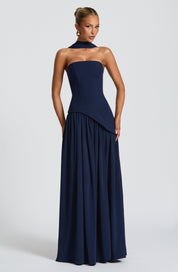 Maliyah - Robe longue bleu marine
