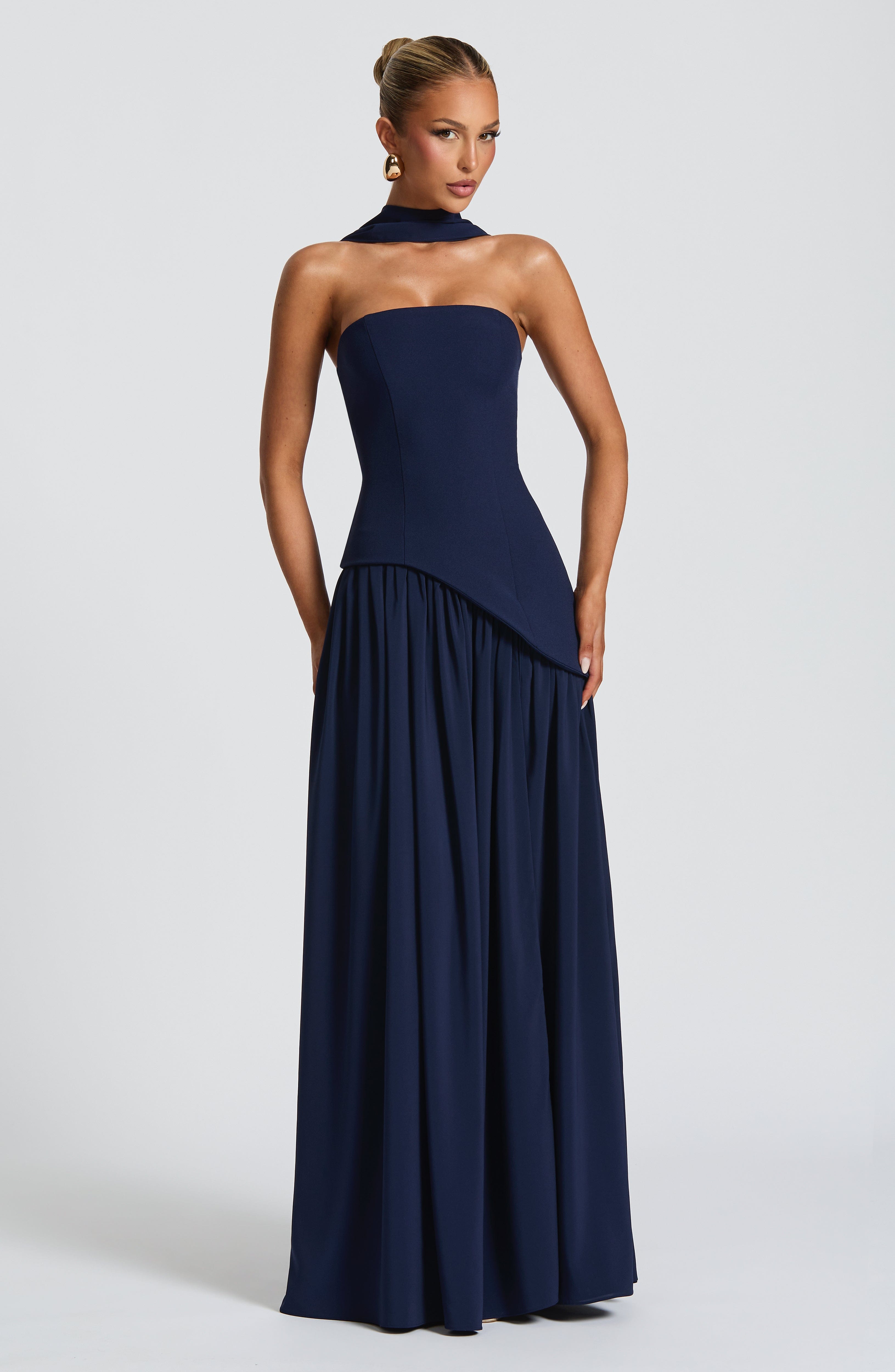Maliyah - Robe longue bleu marine